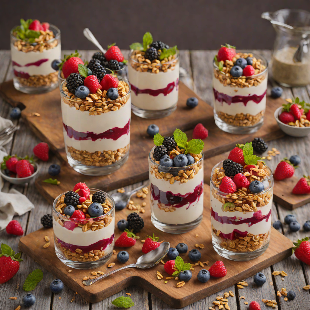 No-Bake Berry Cheesecake Parfaits with Granola