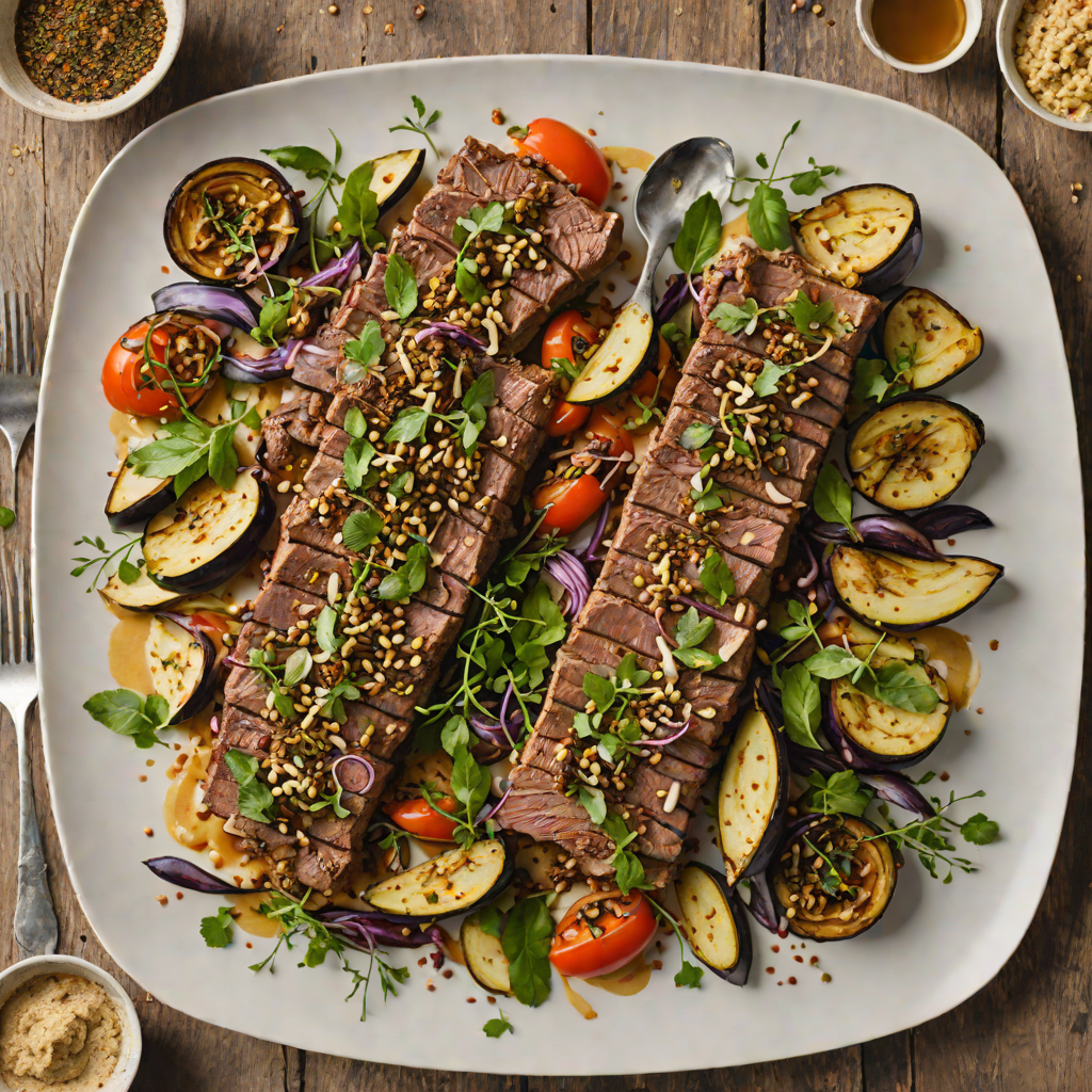 Sheet Pan Za’atar Lamb with Roasted Eggplant and Tahini Drizzle