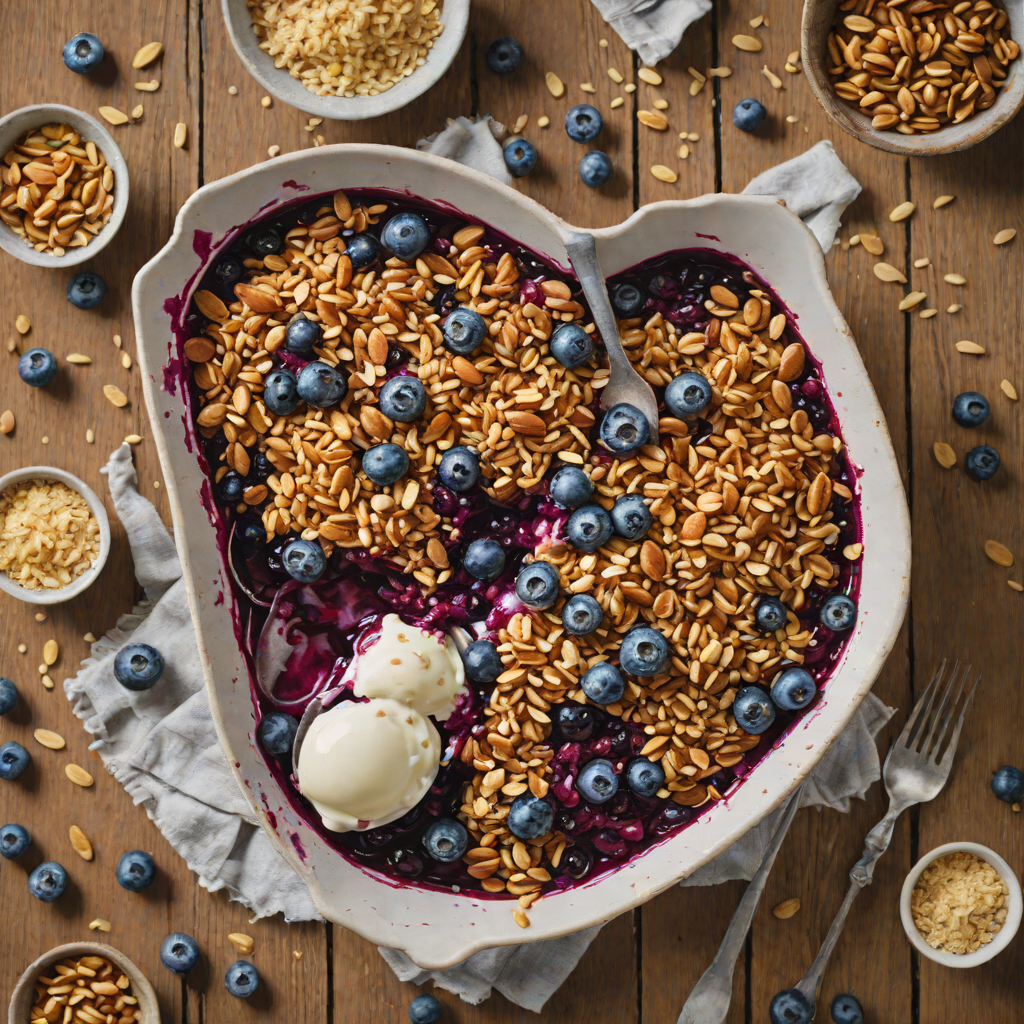 Quick Blueberry Almond Crisp with Oat Topping