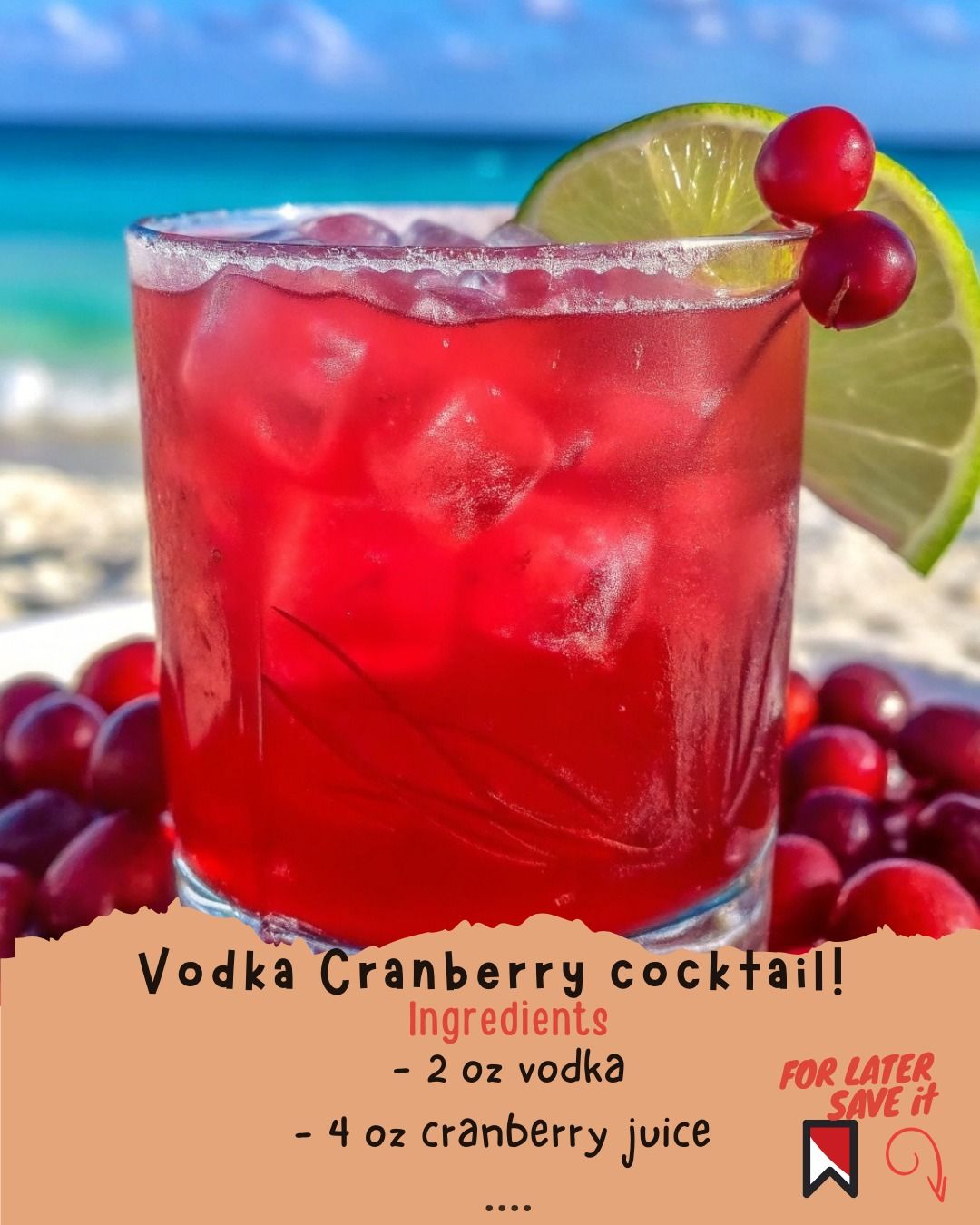 Cranberry Lime Vodka Fizz