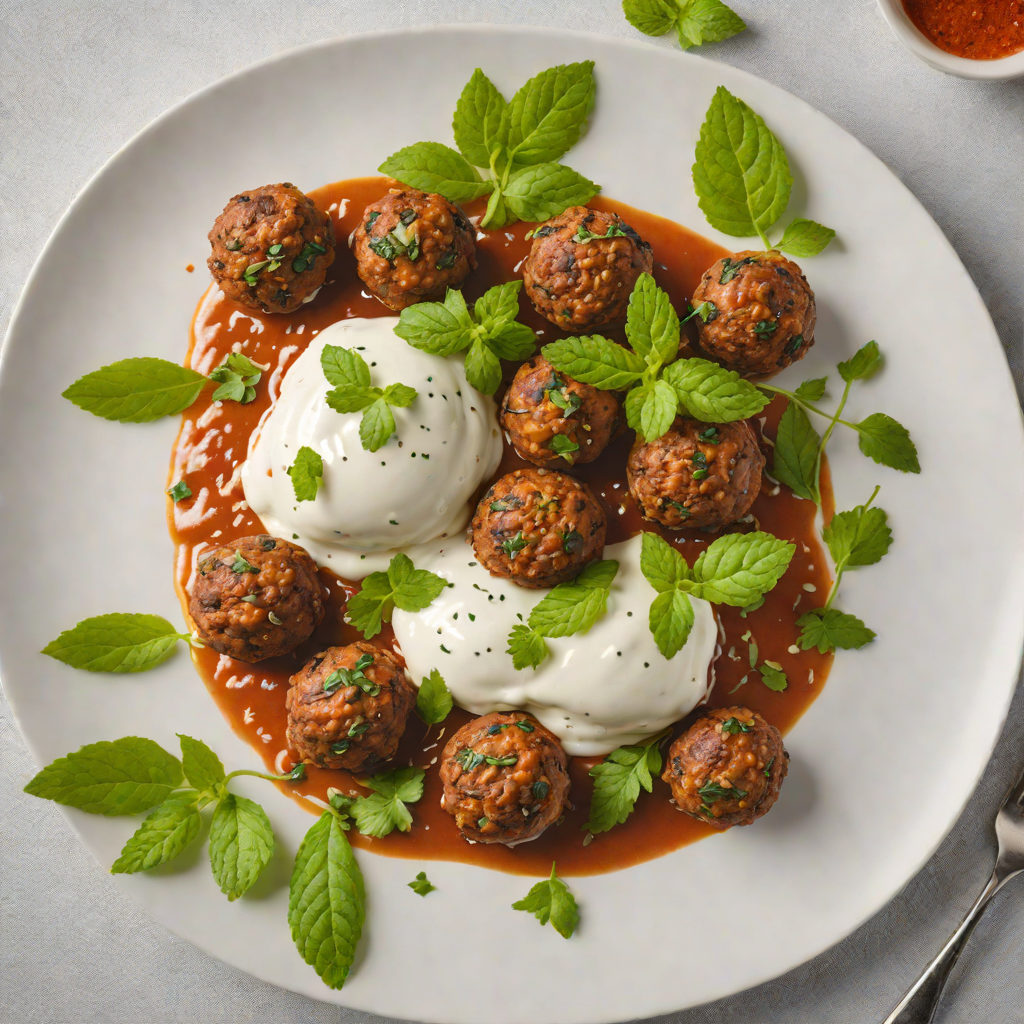 Wattleseed-Spiced Lamb Meatballs with Mint Yoghurt