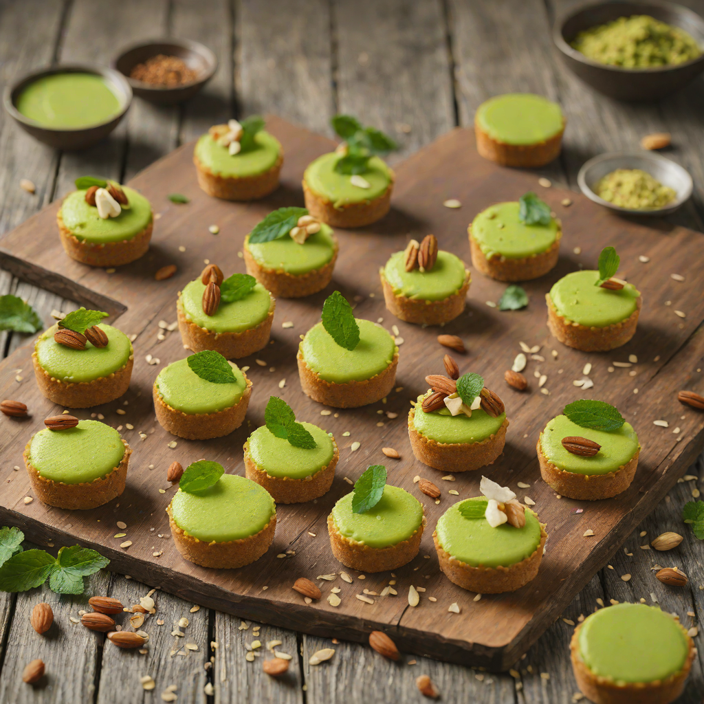 Mini Matcha Cheesecake Bites with Almond Crust
