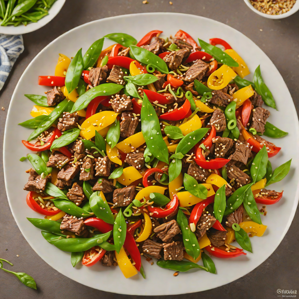 Low-Carb Spicy Beef Stir-Fry with Bell Peppers and Snow Peas