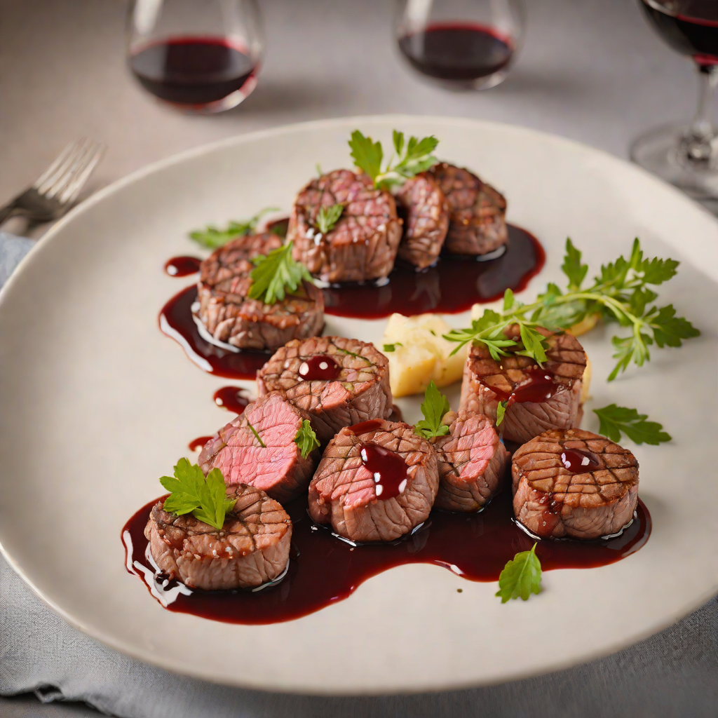 Pan-Seared Beef Tenderloin Medallions with Red Wine Reduction
