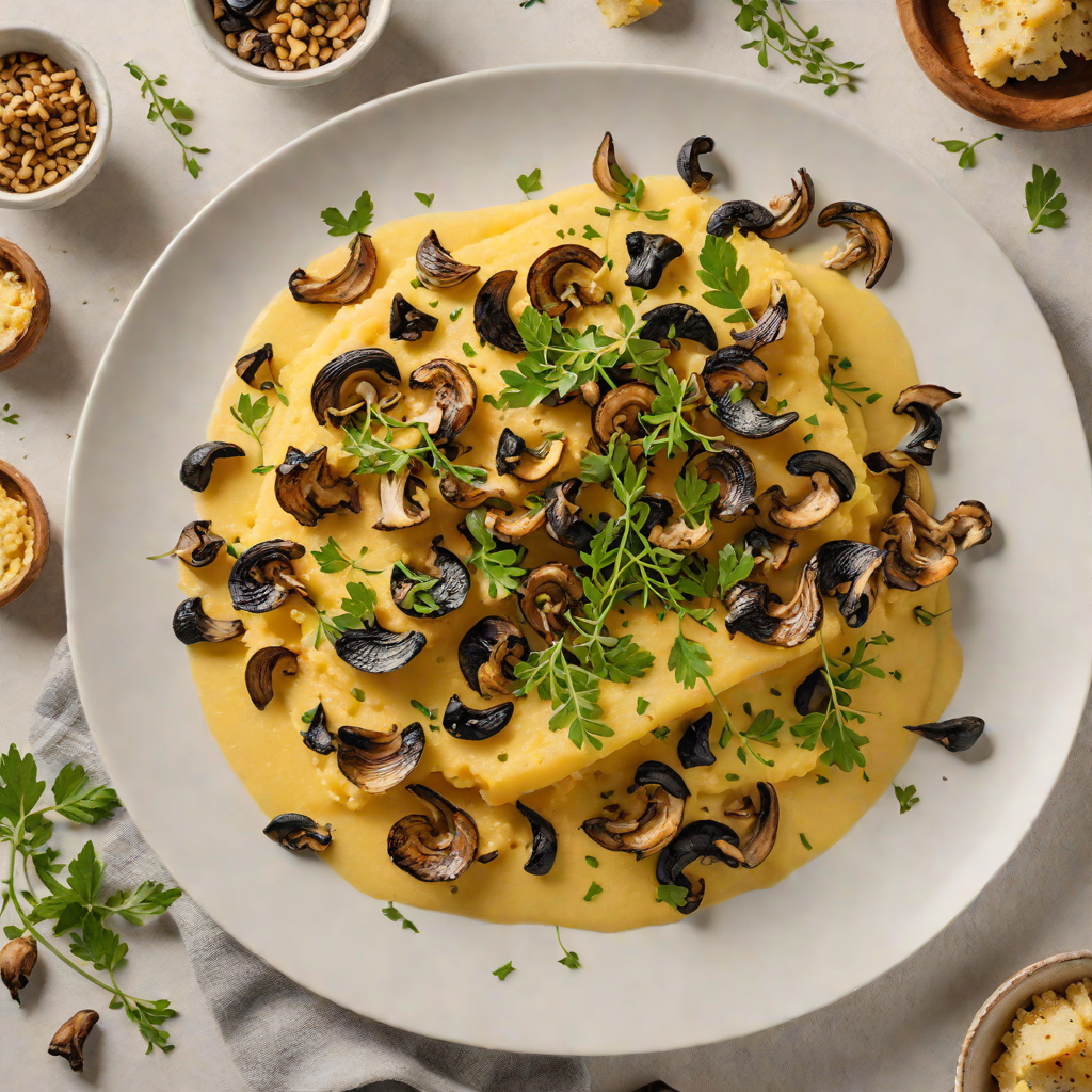 Oven-Baked Polenta with Roasted Wild Mushrooms and Garlic