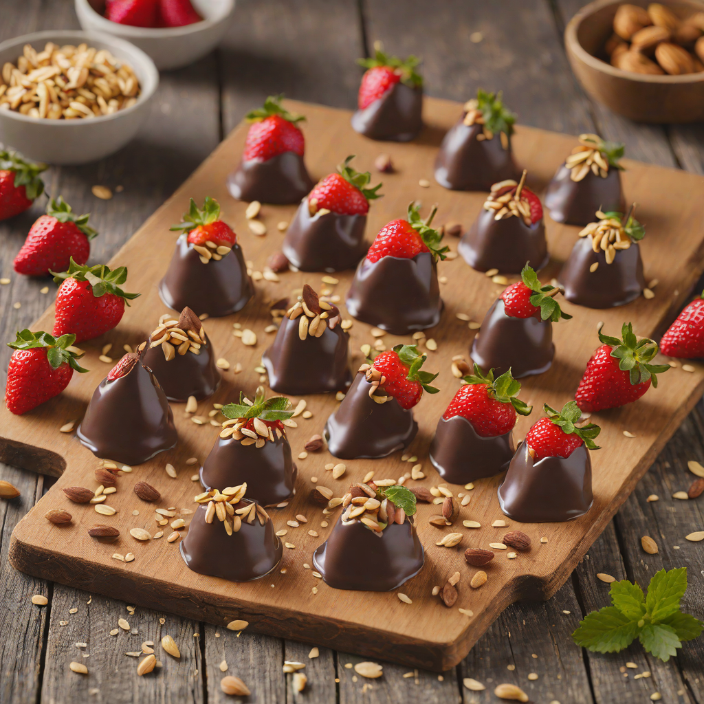 Chocolate-Dipped Strawberry Bonbons with Toasted Almonds