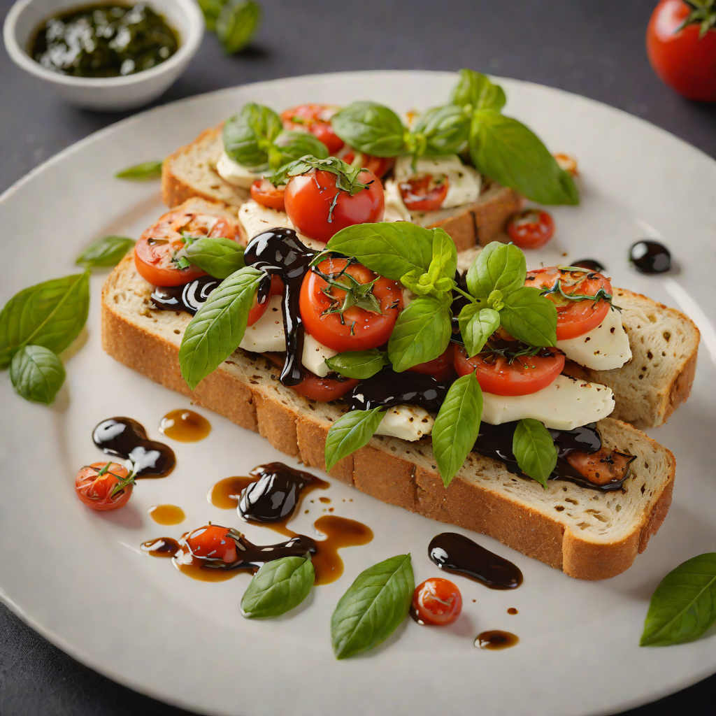Rustic Caprese Sandwich with Basil Pesto and Balsamic Glaze