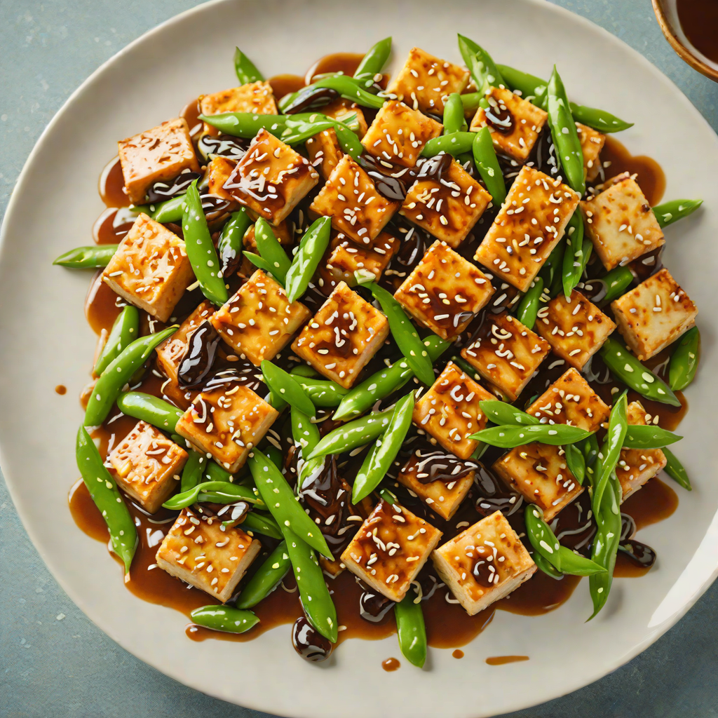 Stir-Fried Tofu with Snow Peas and Ginger-Soy Glaze