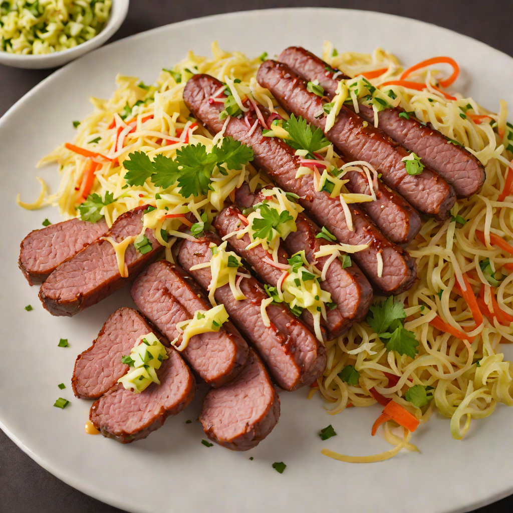 Texas-Style Smoked Beef Sausage with Mustard Slaw