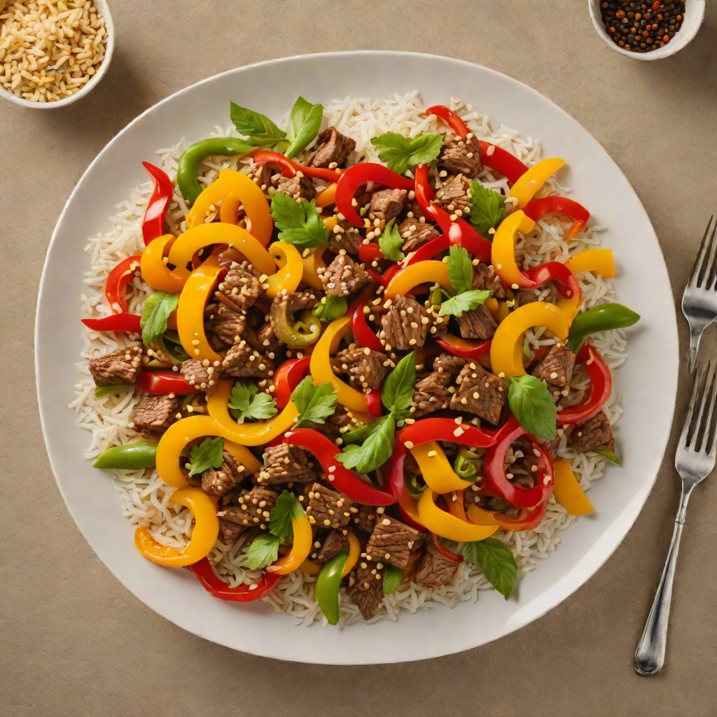 North Compass-Spiced Beef Stir Fry with Bell Peppers