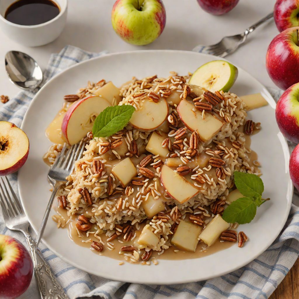 Baked Cinnamon-Apple Oatmeal with Maple Drizzle