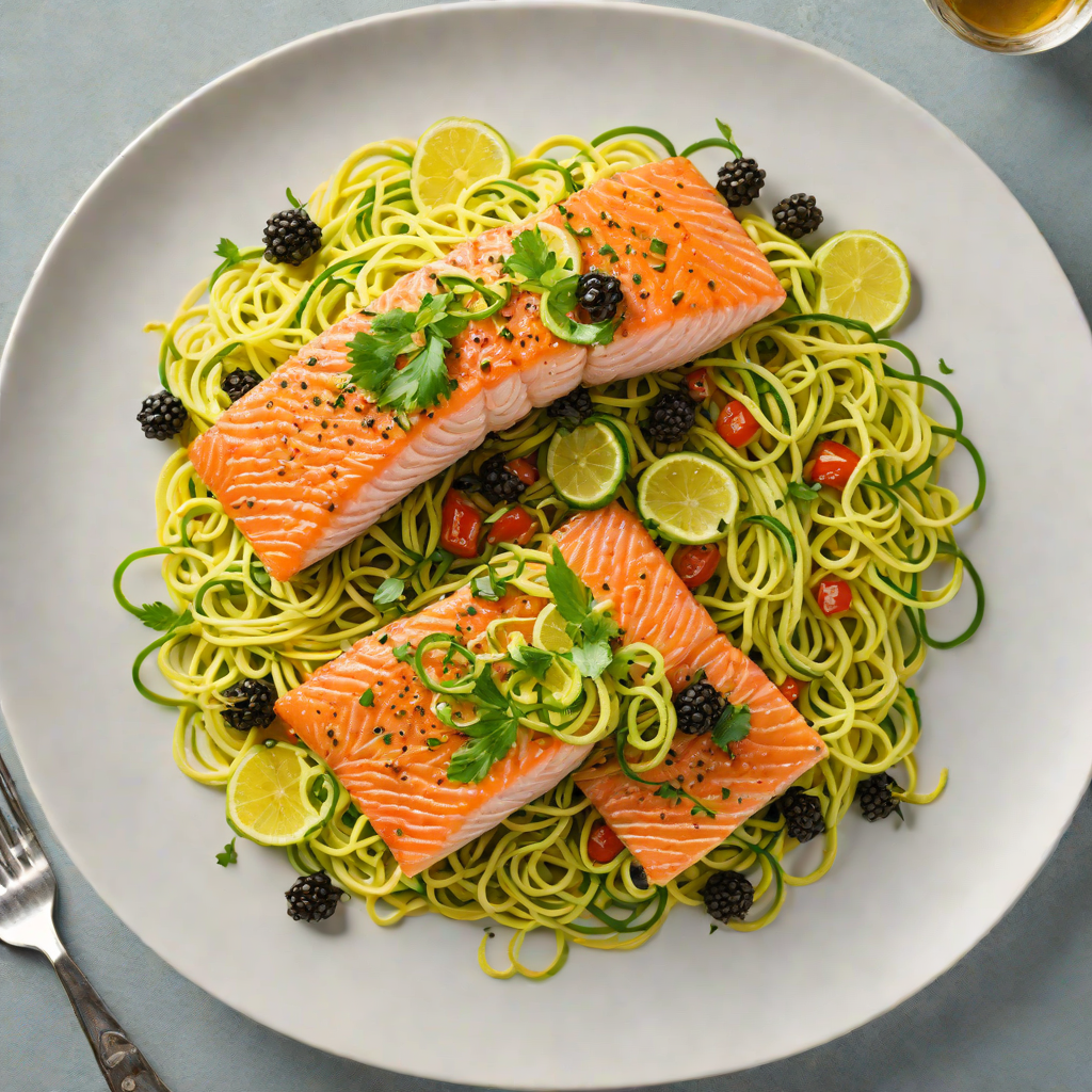 Sautéed Salmon with Lemon-Caper Zucchini Noodles