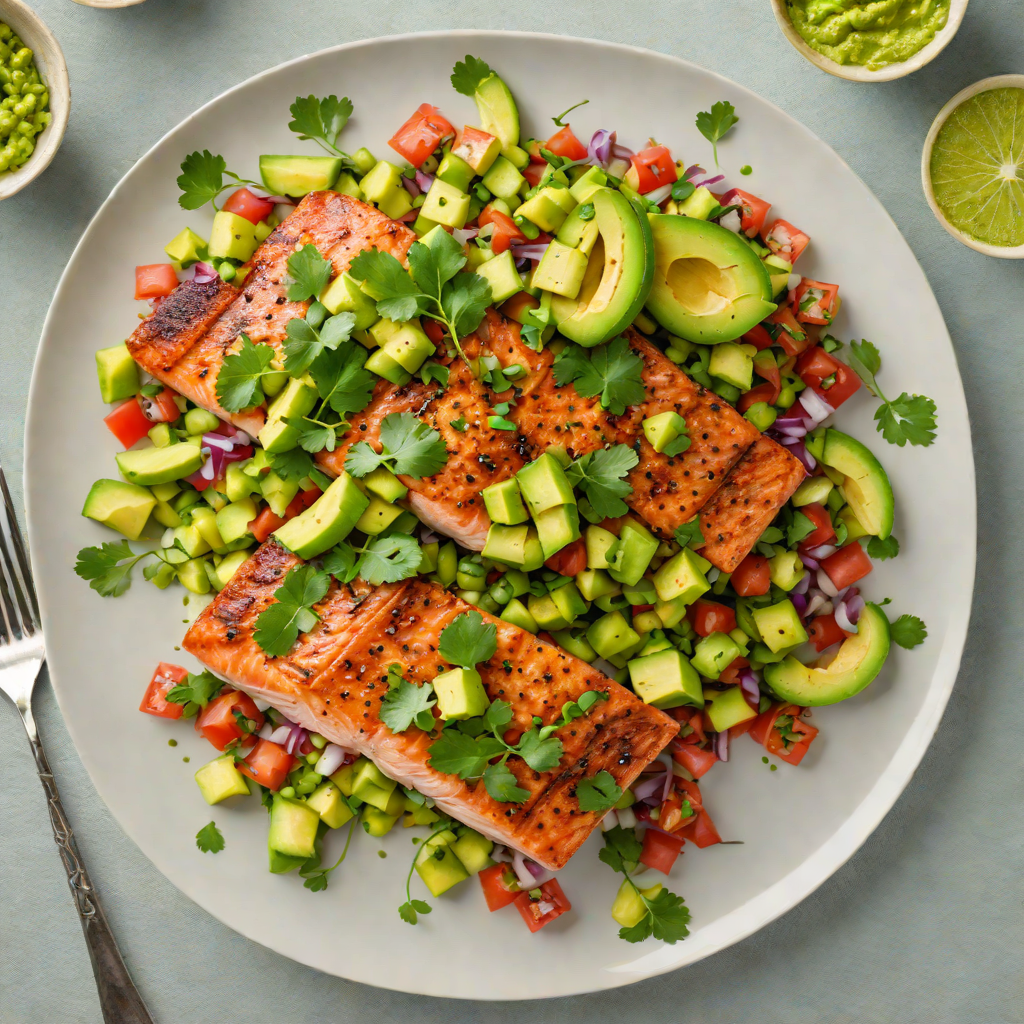 Skillet-Seared Salmon with Avocado Cilantro Salsa