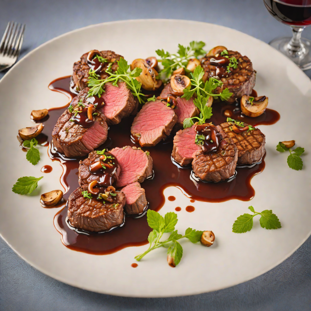Pan-Seared Beef Medallions with Mushroom and Red Wine Reduction