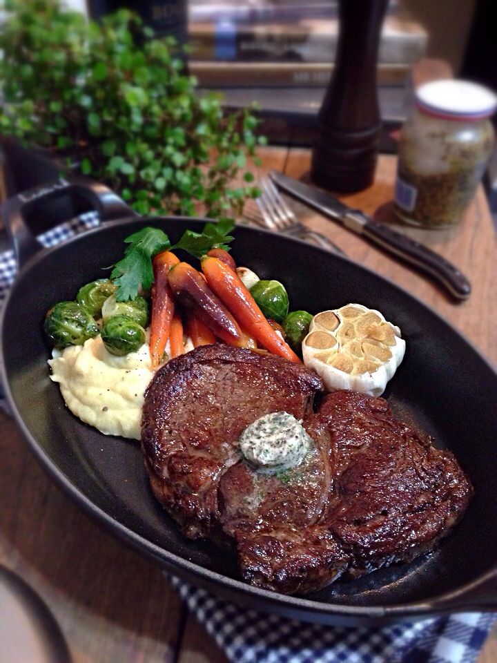 Authentic Dry-Aged Beef Steak with Black Truffle Butter