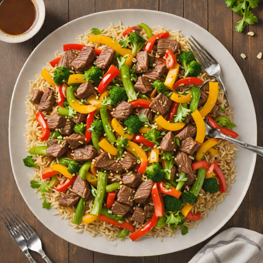 Beef and Vegetable Stir-Fry in Soy-Garlic Sauce