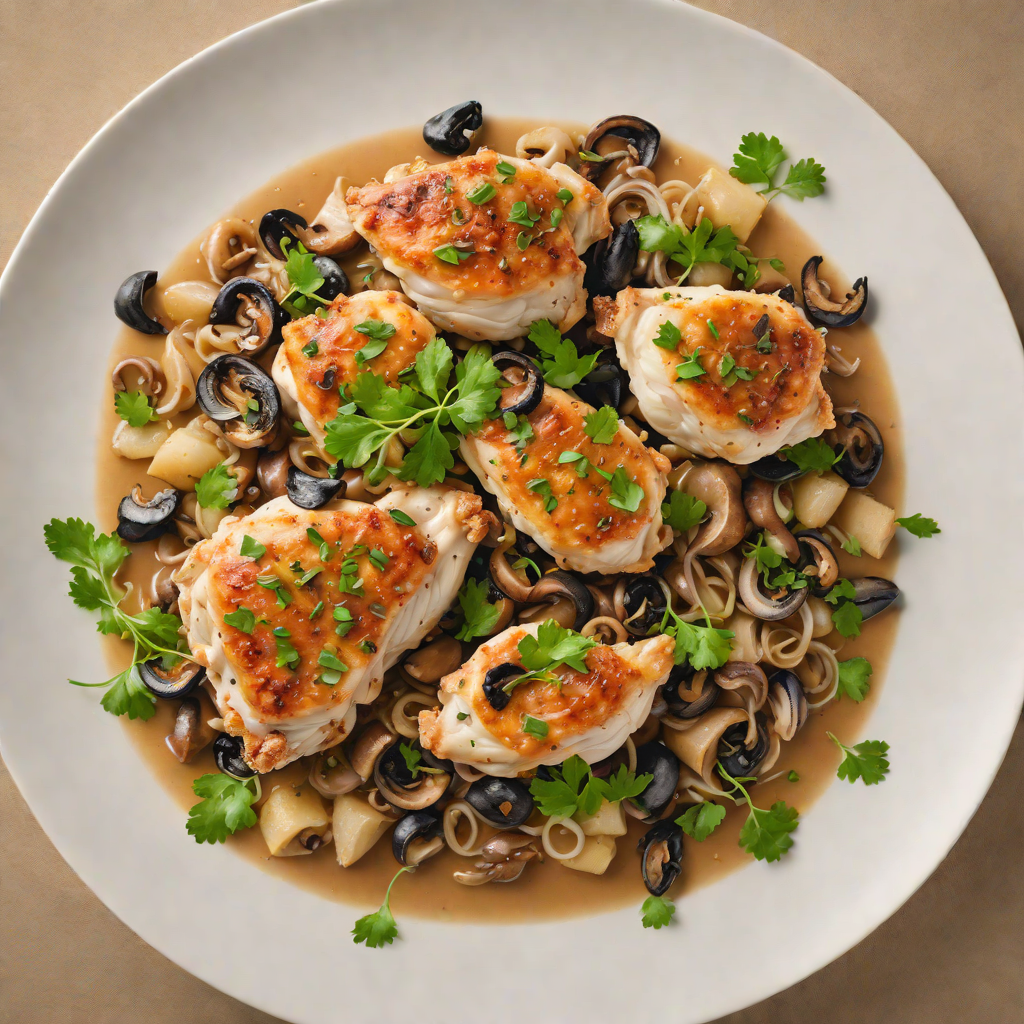 Sautéed Chicken with Smoky Mushroom and Pearl Onion Ragout