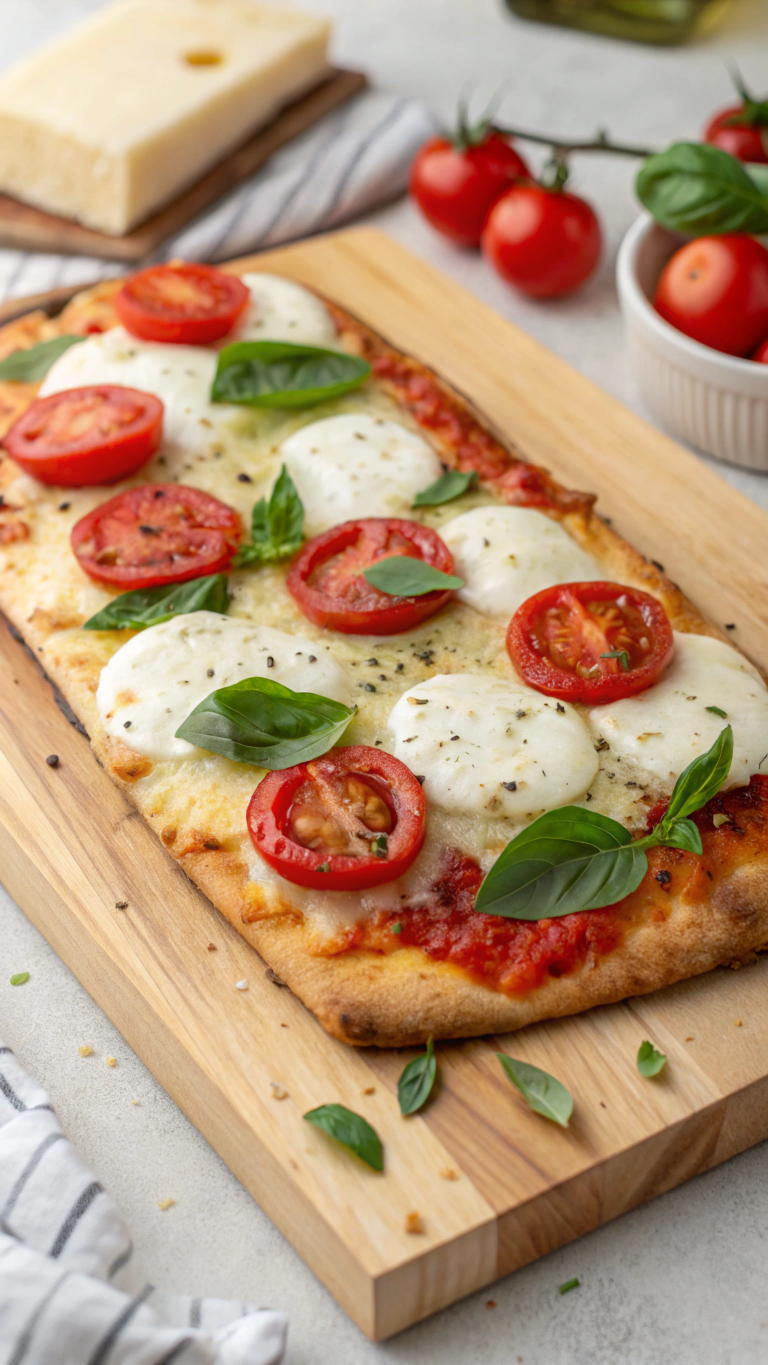 Baked Tomato and Mozzarella Flatbread