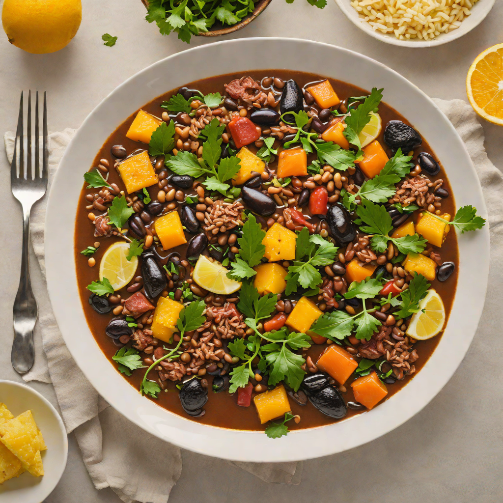 Brazilian Feijoada-Inspired Black Bean Stew with Citrus and Collard Greens