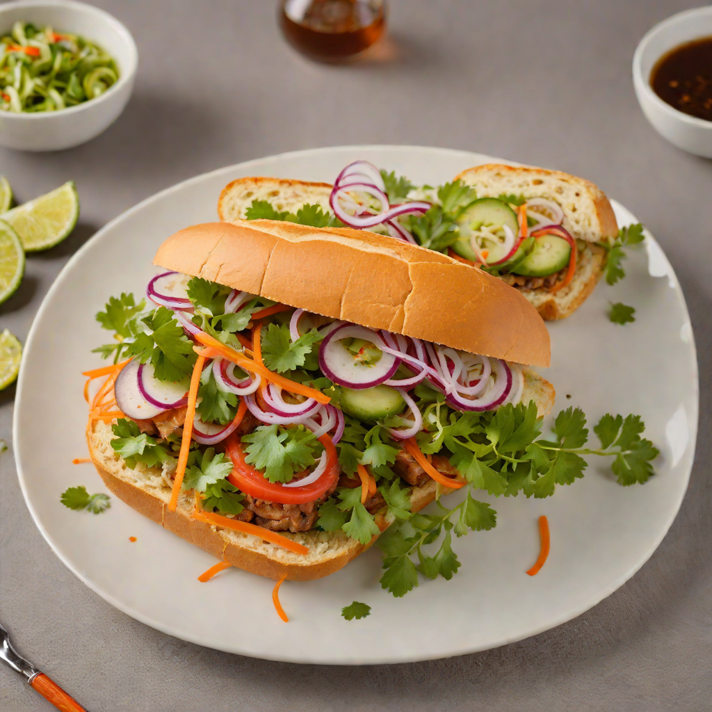 Pan-Fried Banh Mi Sandwich with Pickled Vegetables and Cilantro