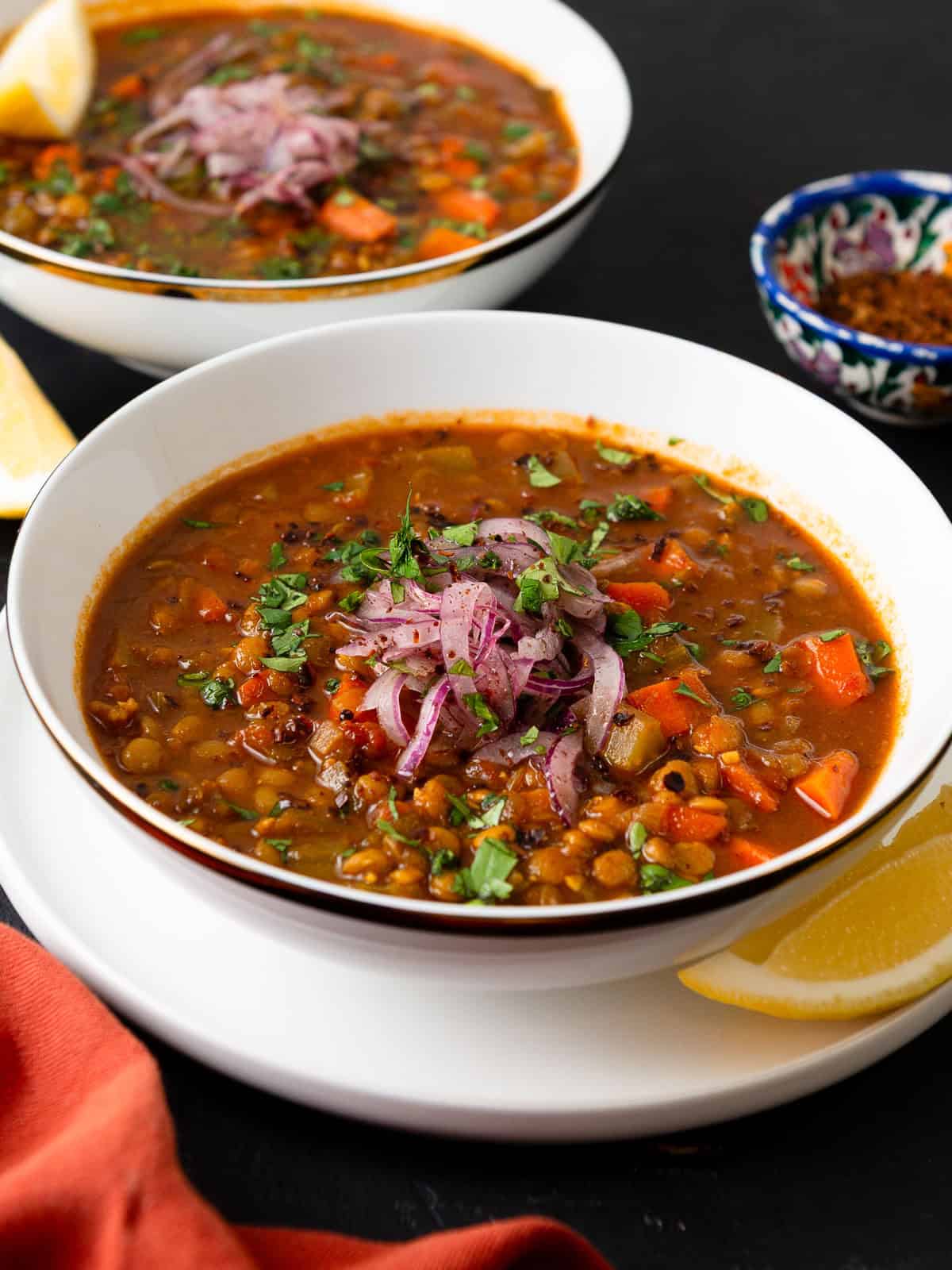 Moroccan-Spiced Lentil Soup with Cumin and Coriander