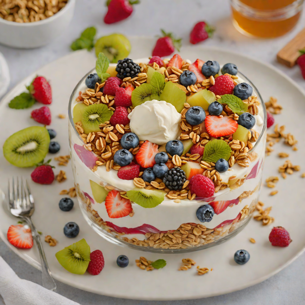 No-Bake Fruit and Yogurt Parfait with Honey Granola