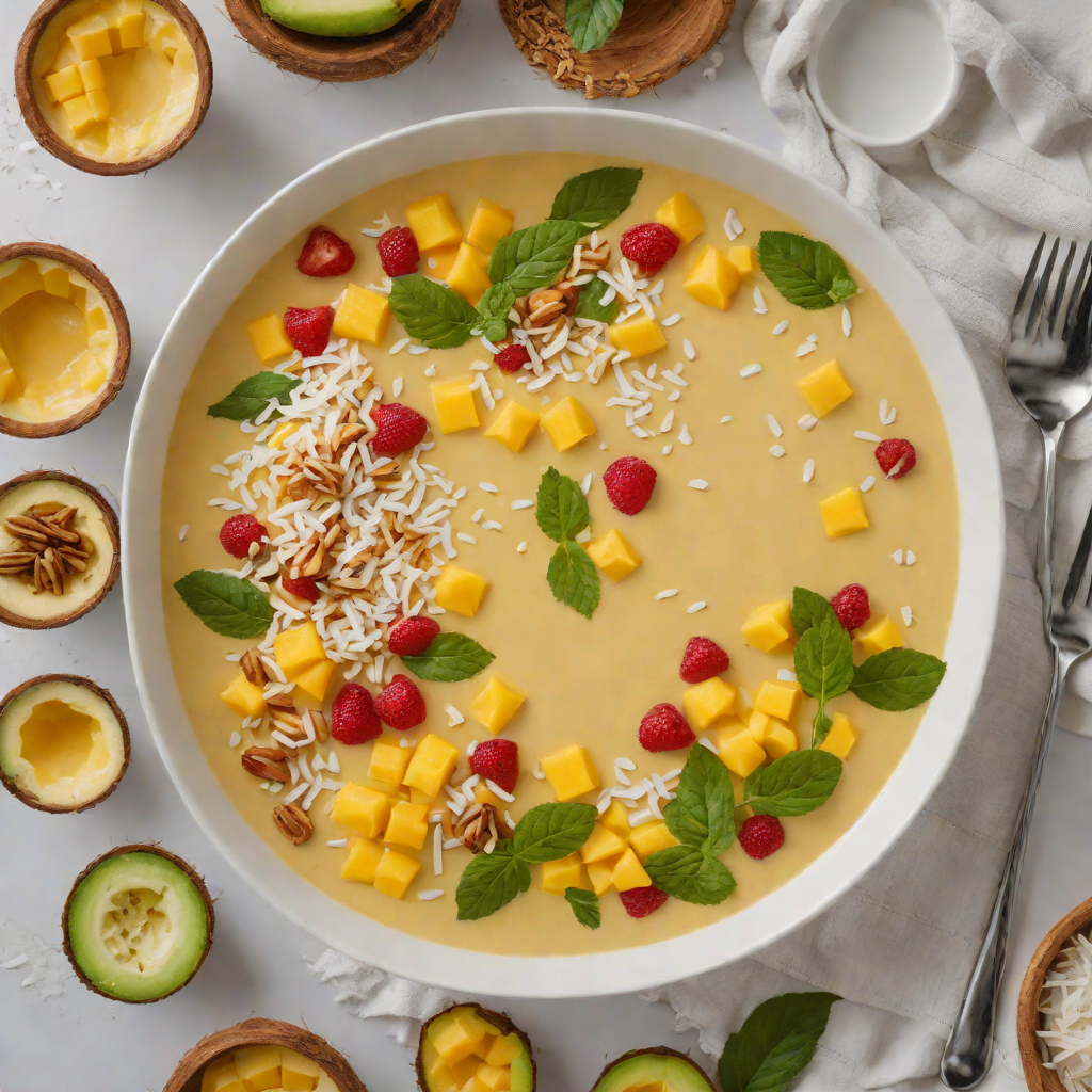 No-Cook Tropical Mango and Coconut Smoothie Bowl