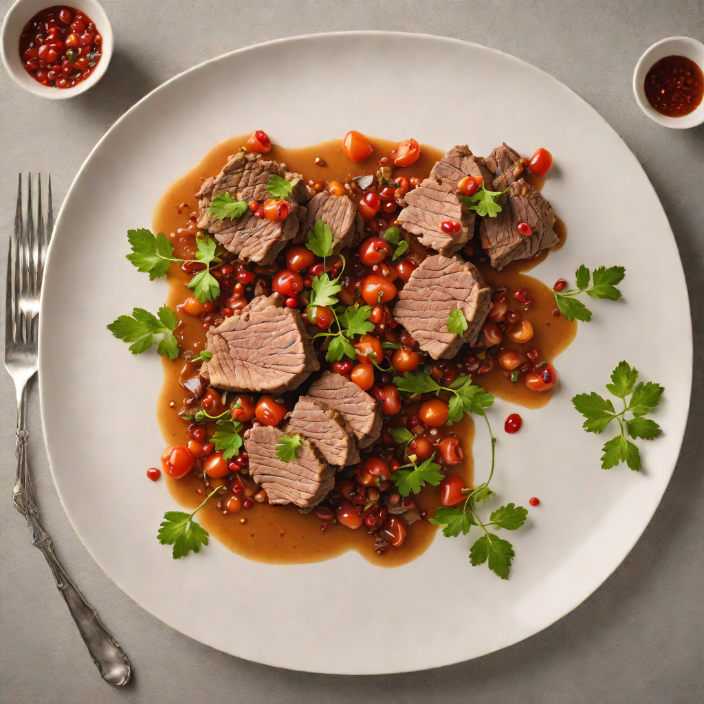 Slow-Cooked Lamb with Bush Tomato and Pepperberry Relish