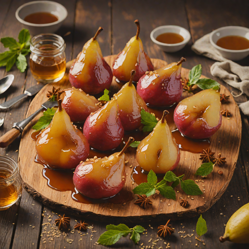 Wine-Poached Pears with Honey and Cinnamon
