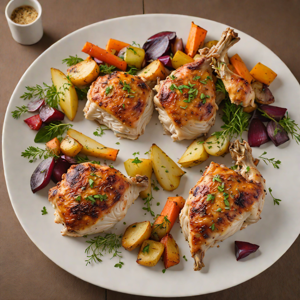 Garlic-Roasted Chicken Thighs with Roasted Root Vegetables