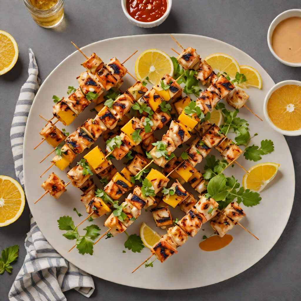 Grilled Citrus-Marinated Chicken Skewers with Smoky Paprika Aioli