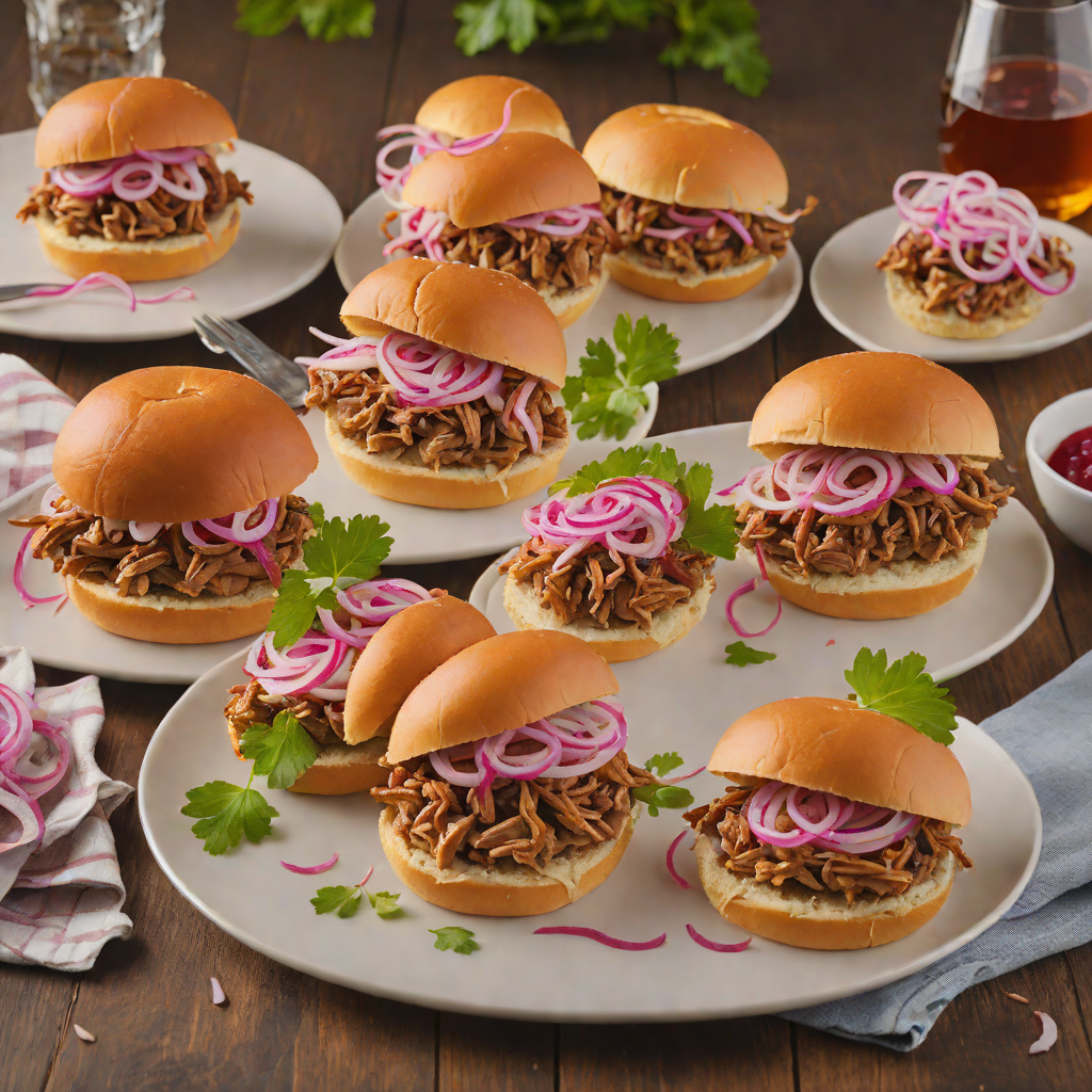 Maple-Bourbon Glazed Pulled Pork Sliders with Pickled Red Onions