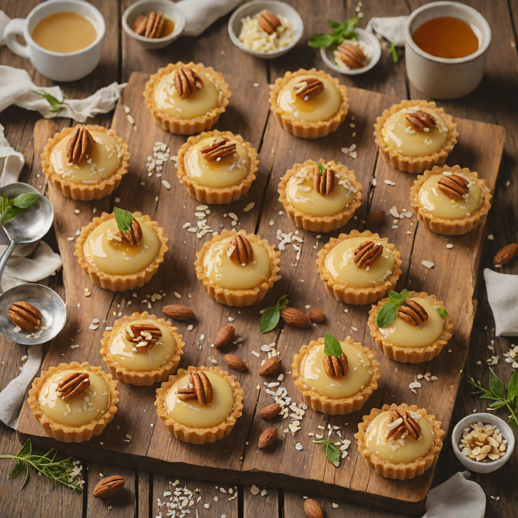 Mini Vanilla Almond Tarts with Honey Glaze