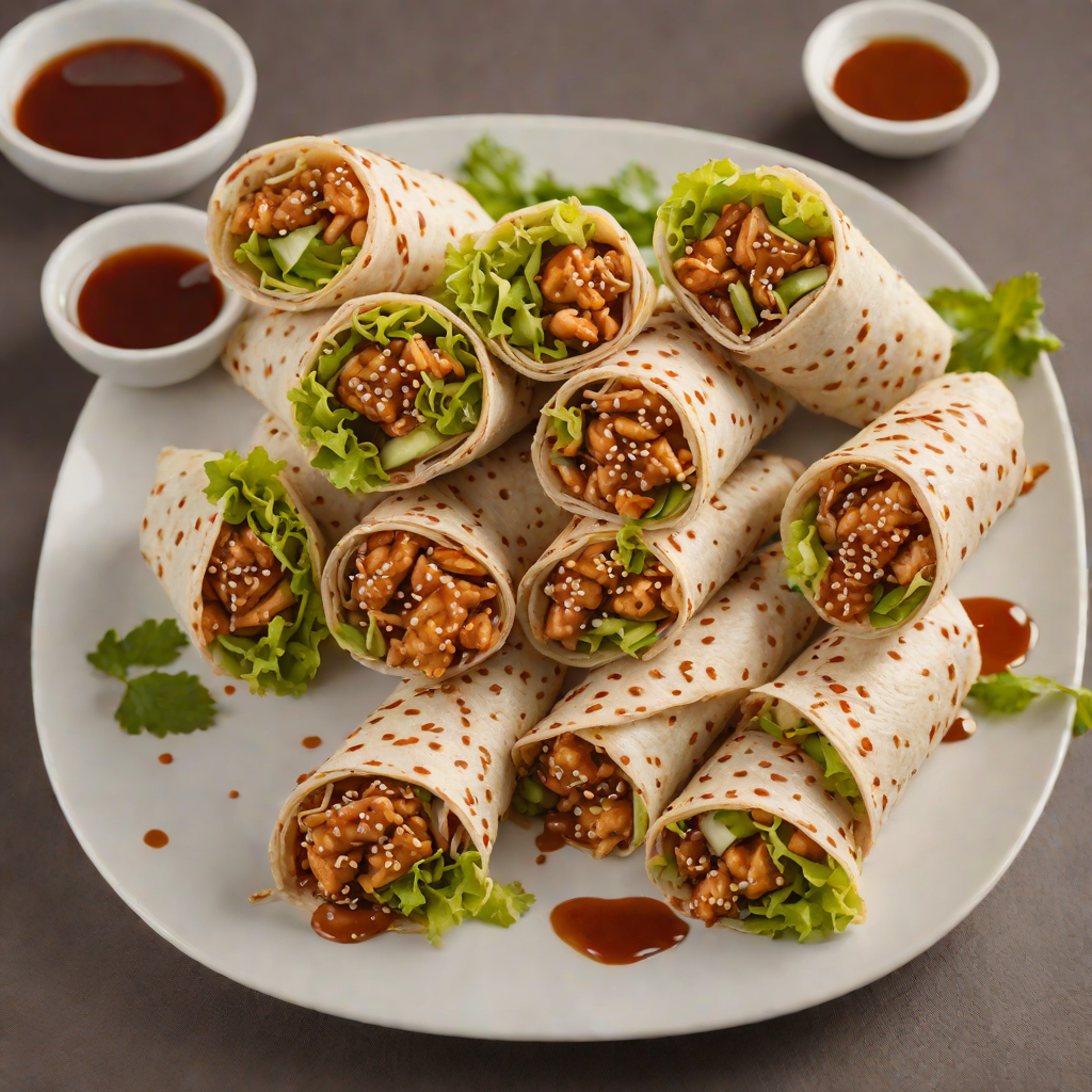 Sesame Chicken Wraps with Honey-Soy Glaze