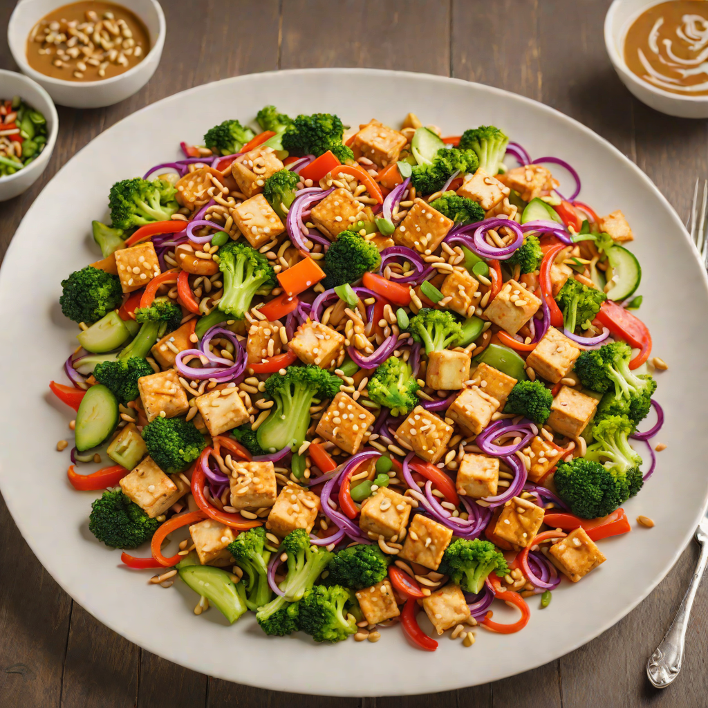 Vegetable Stir-Fry with Tofu and Peanut Sauce