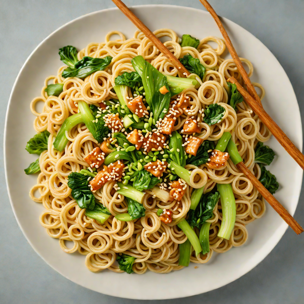 Game-Inspired Stir-Fried Udon Noodles with Ginger and Bok Choy