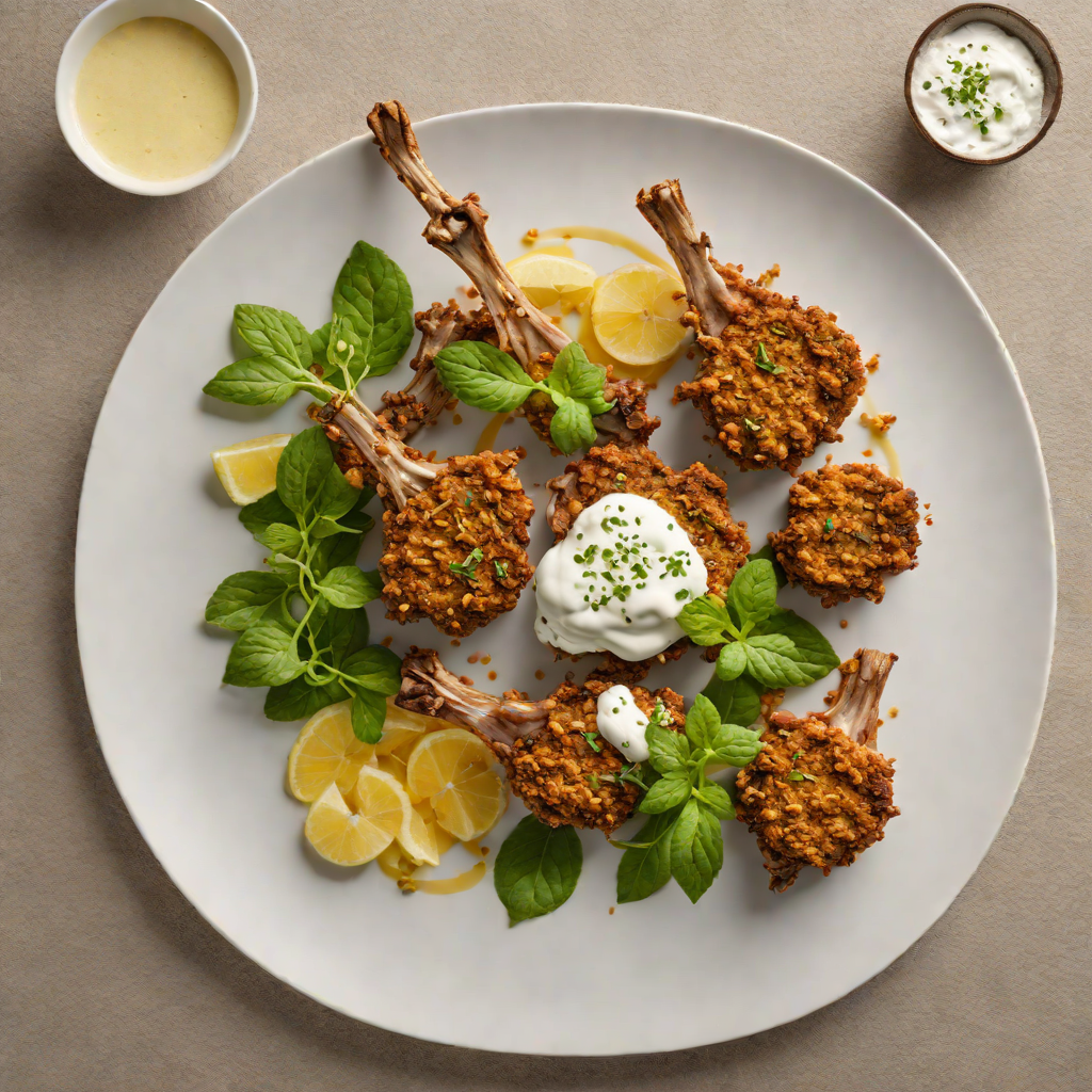 Macadamia and Wattleseed-Crusted Lamb Chops with Mint Yogurt