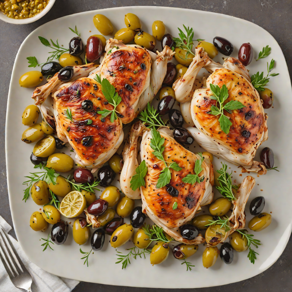 Sheet Pan Half-Roasted Mediterranean Chicken with Olives