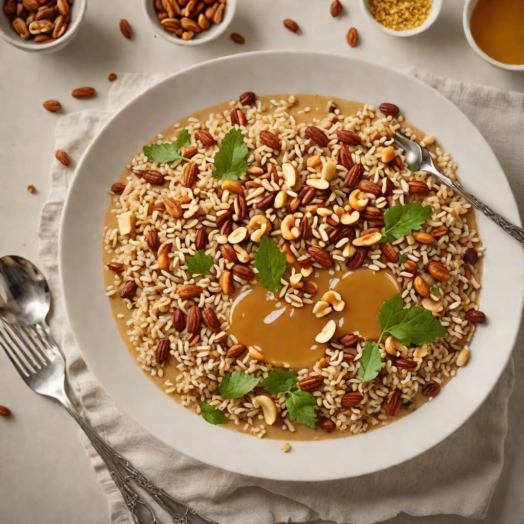 Teff and Sorghum Porridge with Honey and Toasted Nuts