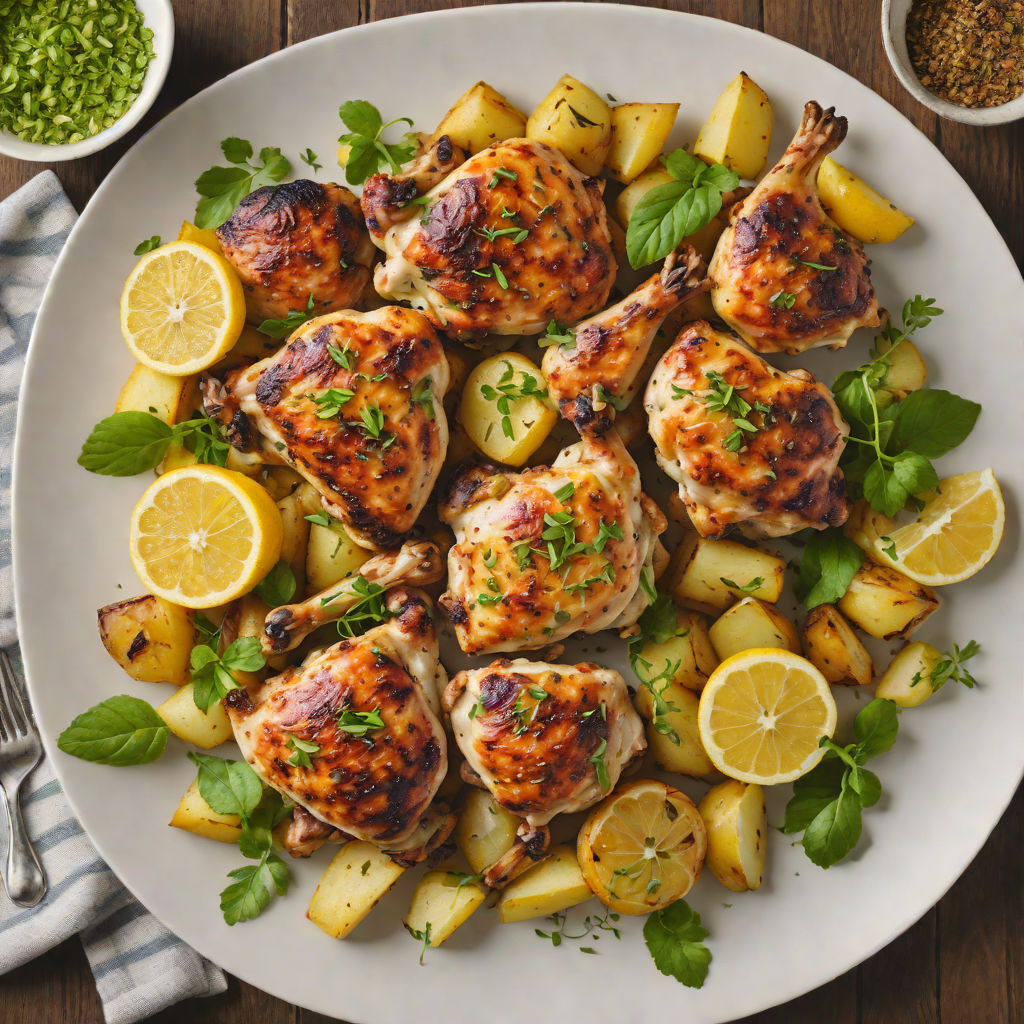 Roasted Lemon-Oregano Chicken Thighs with Potatoes