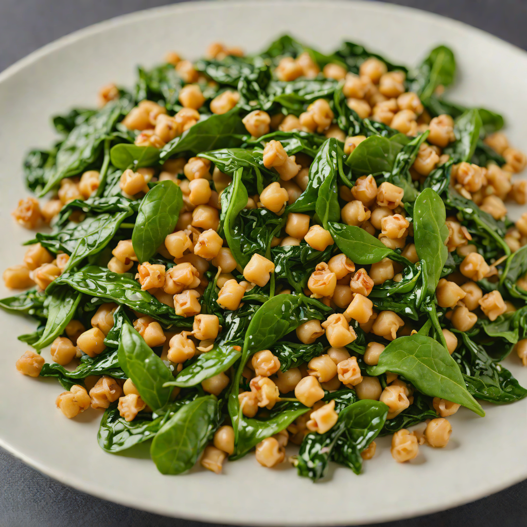 Sautéed Garlic Spinach and Chickpea Stir Fry