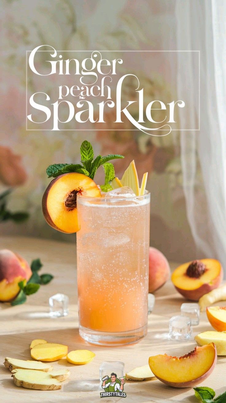 Shaken Ginger-Peach Sparkler