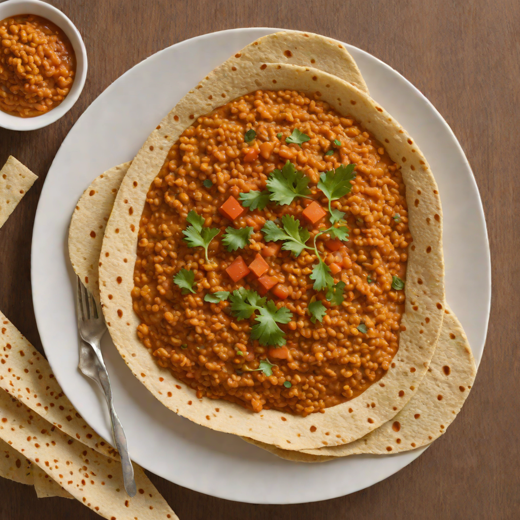 Berbere-Spiced Red Lentil Wat with Injera Flatbread