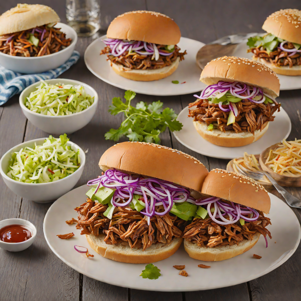 Charcoal-Grilled Pulled Pork Sandwiches with Spiced Slaw
