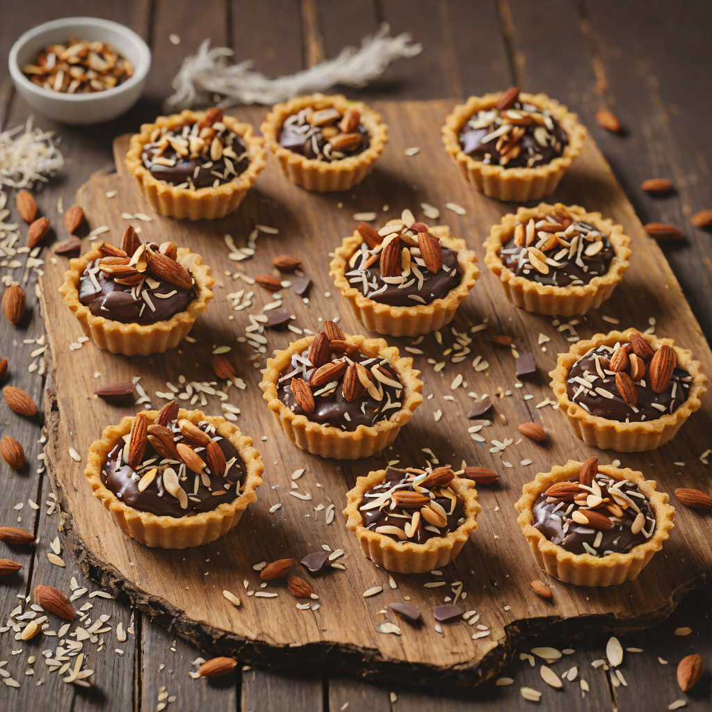 Mini Chocolate Coconut Tartlets with Toasted Almonds