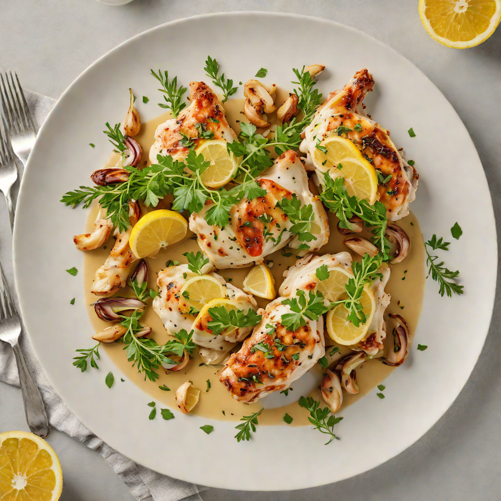 Sautéed Lemon-Thyme Chicken with Roasted Garlic Sauce