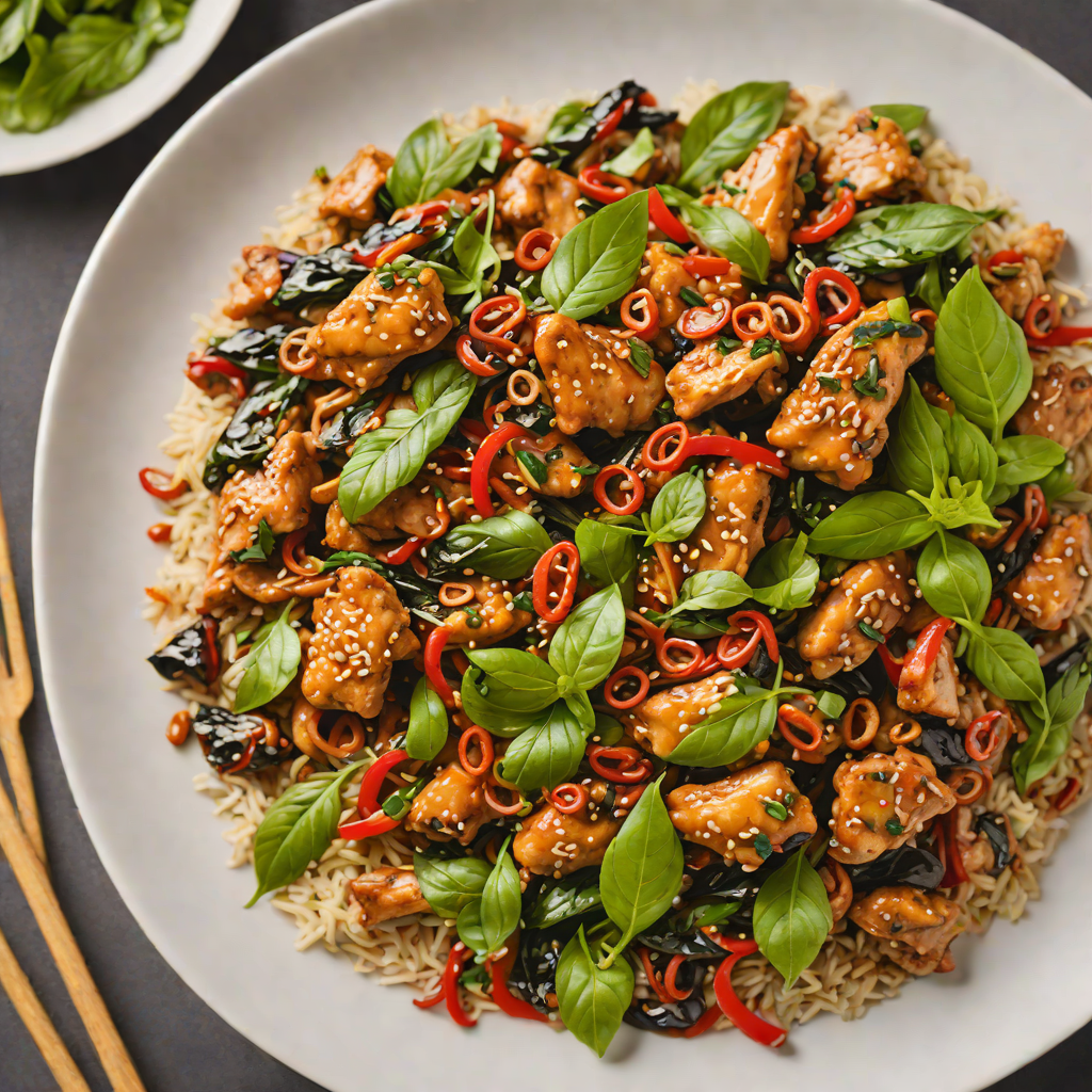 Spicy Tamarind Stir-Fried Thai Basil Chicken