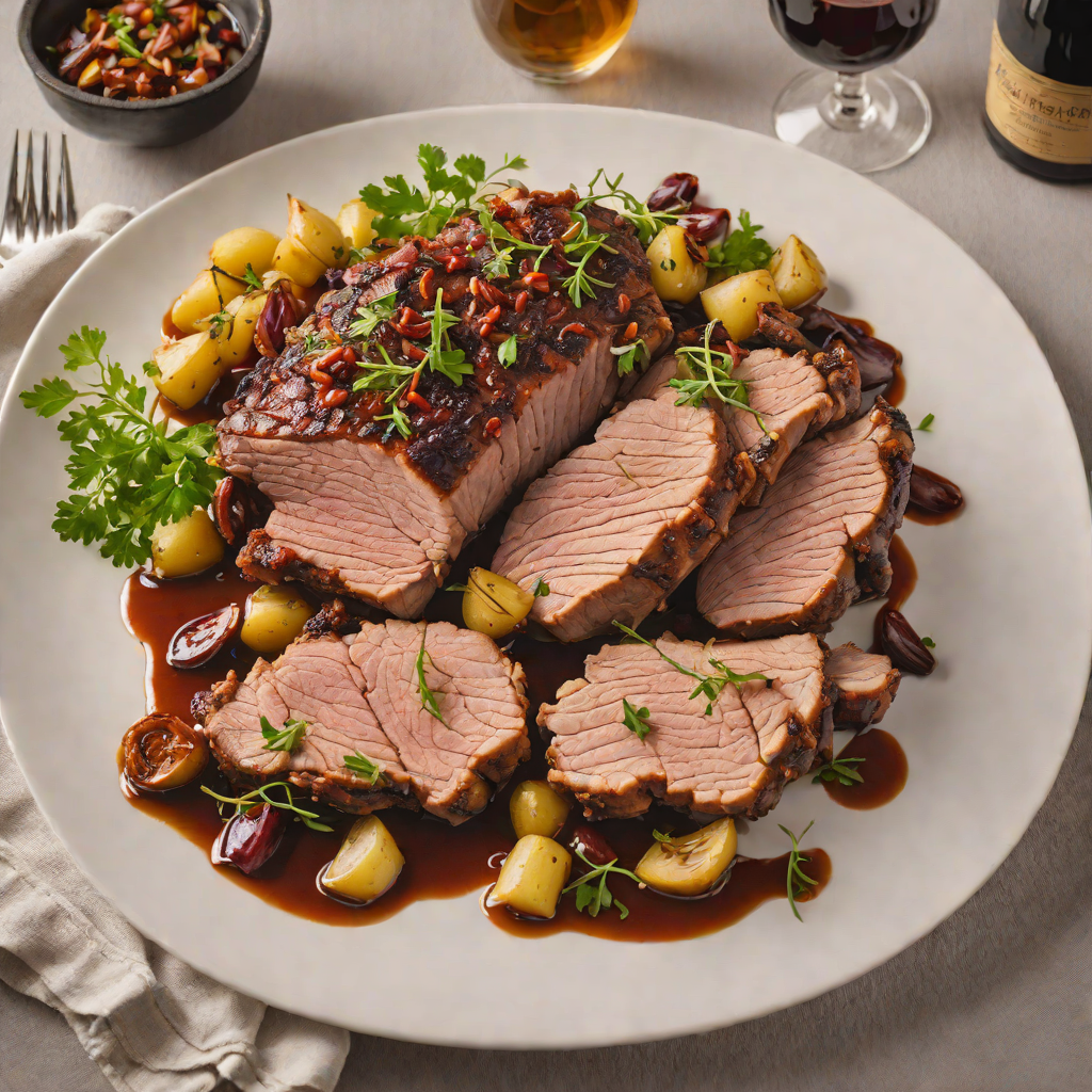 Slow-Roasted Pork Shoulder with Garlic and Spanish Red Wine