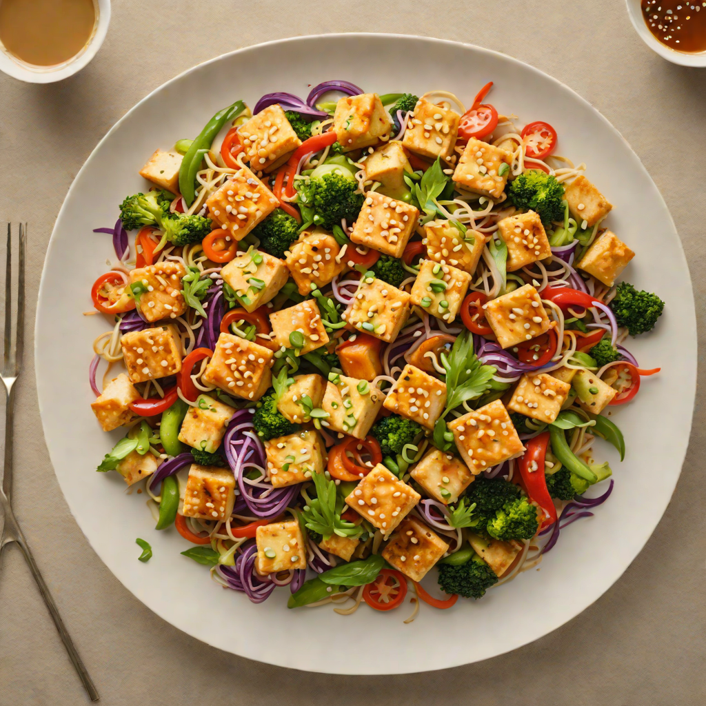 Pan-Fried Tofu Stir-Fry with Ginger-Sesame Vegetables
