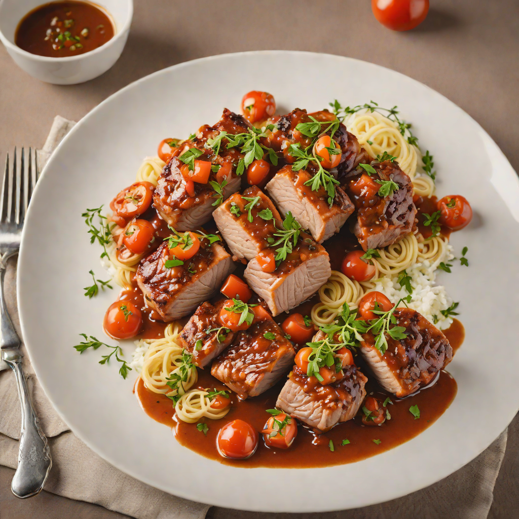 Greek-Style Braised Pork with Tomato and Thyme Sauce